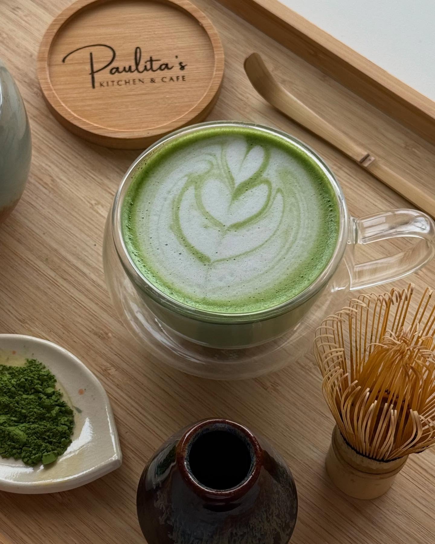 Matcha latte whisked to order